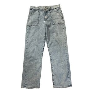 NWOT EXPRESS Straight Ankle High Rise Hyper Stretch Jeans Light Wash Artist Boho